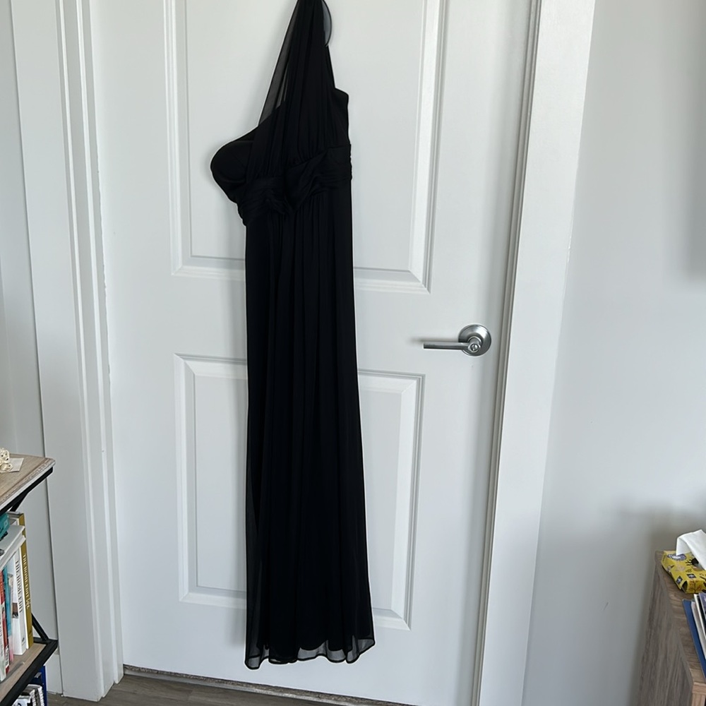 One Shoulder Black Evening Gown